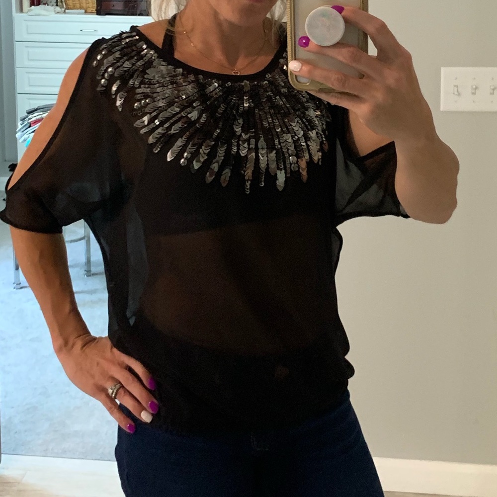 NWOT Victoria secret,Sheer blouse w/ cold shoulder